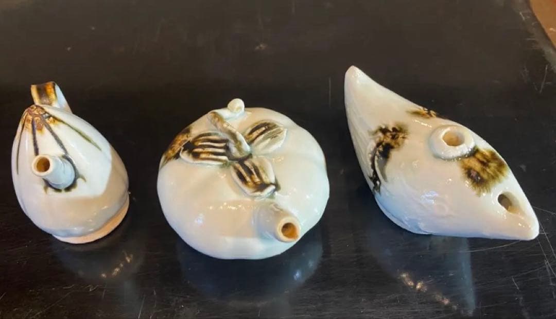 李朝 水滴 3点セット 鑑賞台付 1点 中国文物局蝋印付 ヴィンテージ