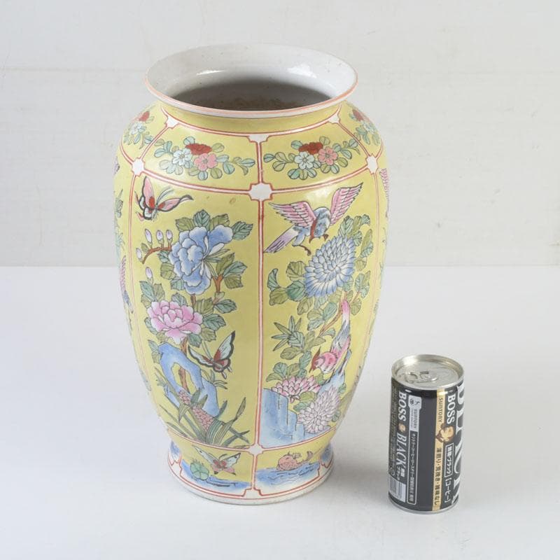 中国　粉彩　花草鳥文瓶　花瓶　V　9820A 大型仿古中国粉彩花鸟花瓶// 民国时期（1912-1949） – Diddenantiques