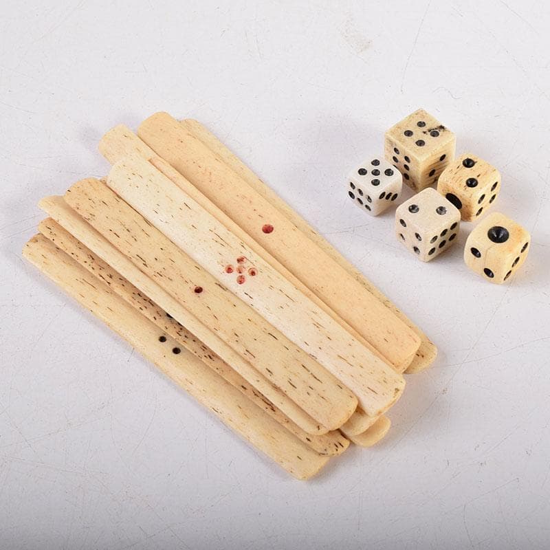 中国 竹嵌 骨牌 背竹牌 麻雀牌 木箱付 V 8014 - メルカリ