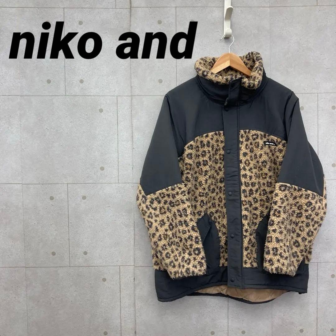 niko and ニコアンド ボアフリースジャケット レオパード L 茶 - メルカリ