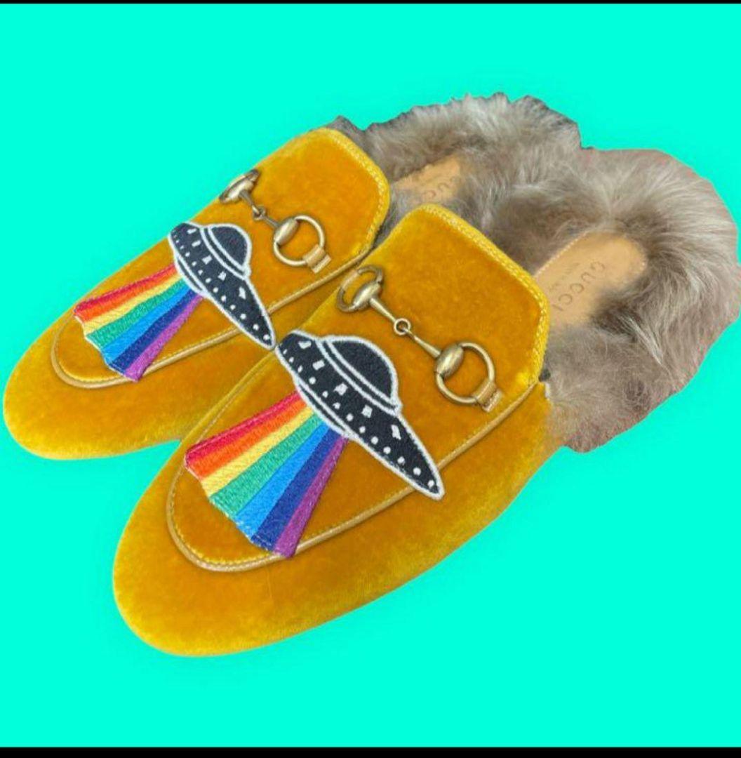 ま*迎様 美品 GUCCI プリンスタウン クーリエ スリッパ ミュール