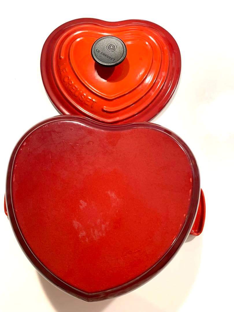 LE CREUSET ハート型鍋 中型 レッド - メルカリ