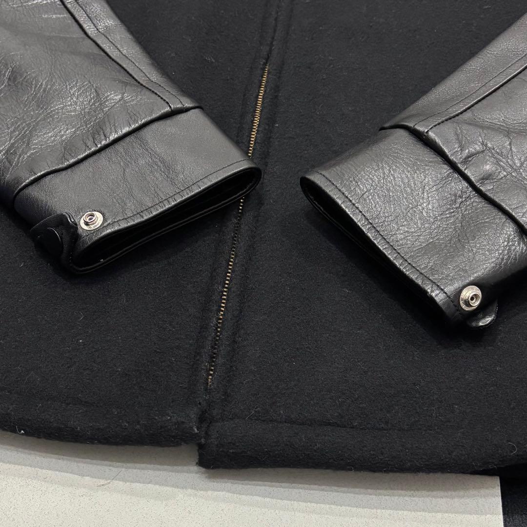 極美品 キャリー レザー メルトン ウール スポーツジャケット