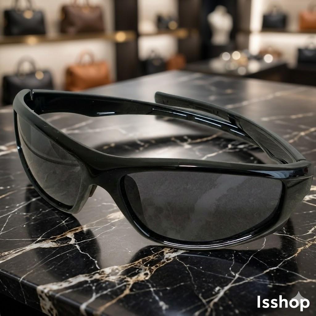 スポーツサングラス ブラック（黒） UVカット 軽量 釣り ランニング