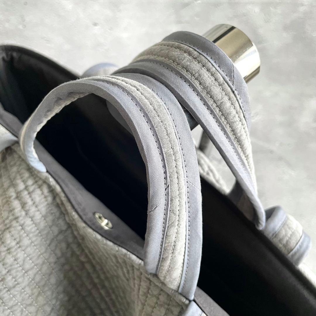 フリル付きヌビトートバッグ 2way ヌビバッグ グレー ハンドメイド