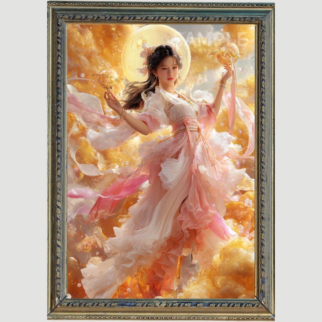 P3087 天女 成功と幸福 【開運•風水•絵画風・ヒーリングアート