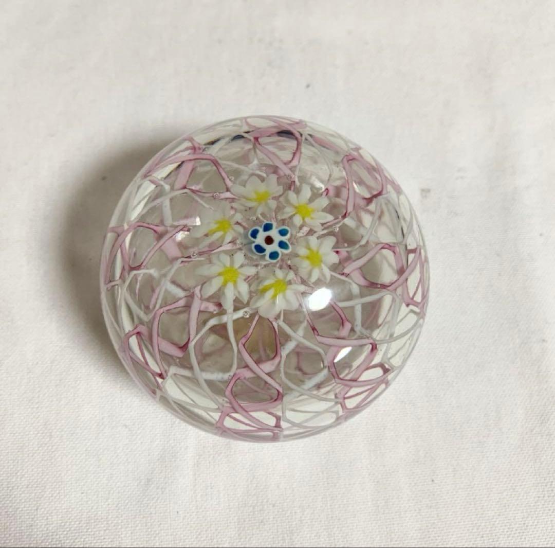 ムラノ社製　ガラスペーパーウェイト　ミルフィオリ　文鎮　クリスタル　ベネチアン ⚛️ベネチアングラス ムラノ⚛️ ガラスペーパーウェイト