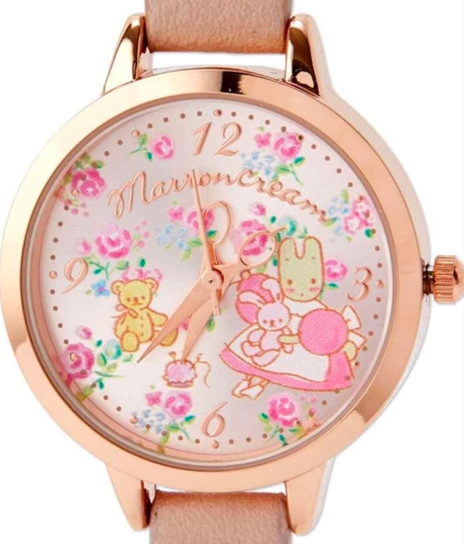 マロンクリーム　ソーイングシリーズ　時計　ウォッチ レトロなイラストがキュート！ ハローキティ、マロンクリームの