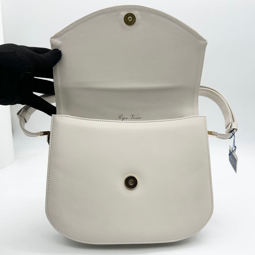 激レア品】 ロジェヴィヴィエ ワンショルダーバッグ レザー 白 ロゴ