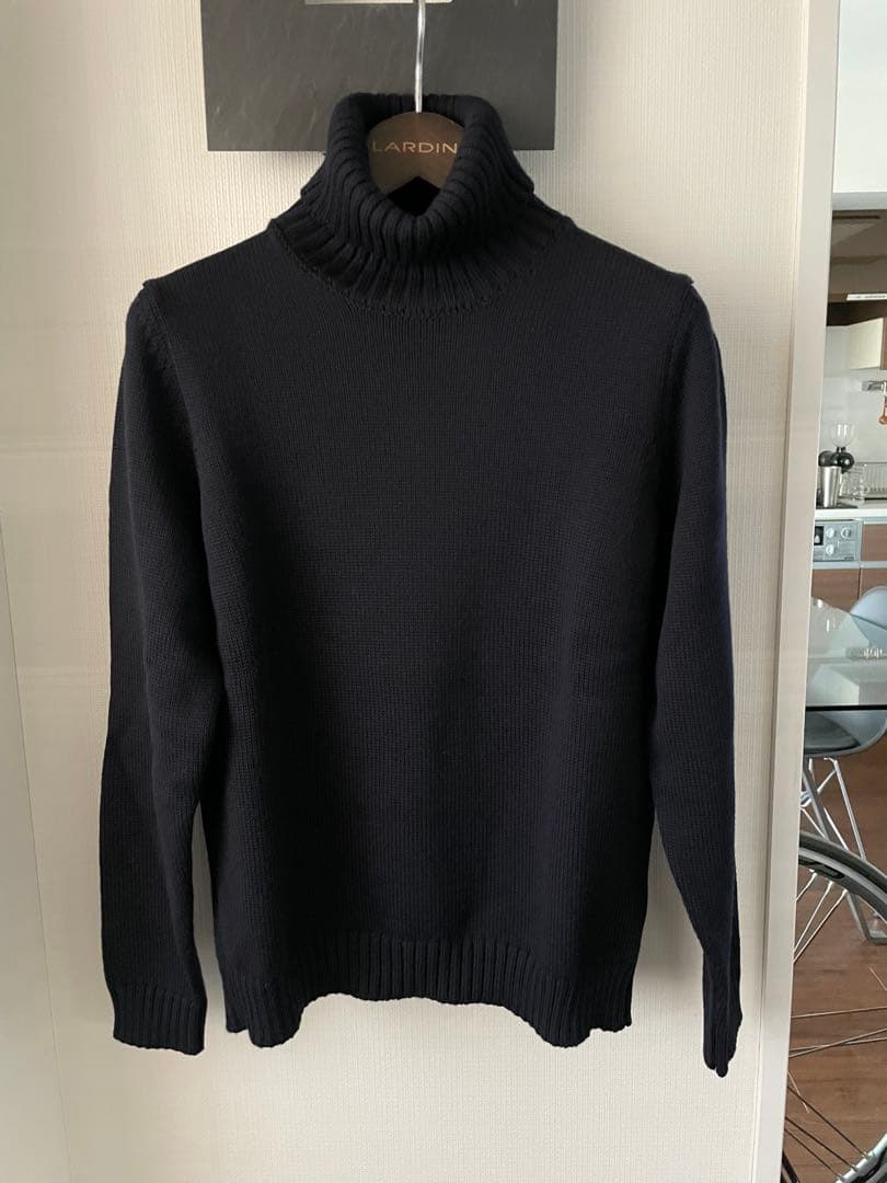 【美品】ZANONE ザノーネ 5ゲージ タートルネックニット ネイビー 48 ZANONE（ザノーネ） タートルネック ニット DV SLIM FIT 5ゲージ