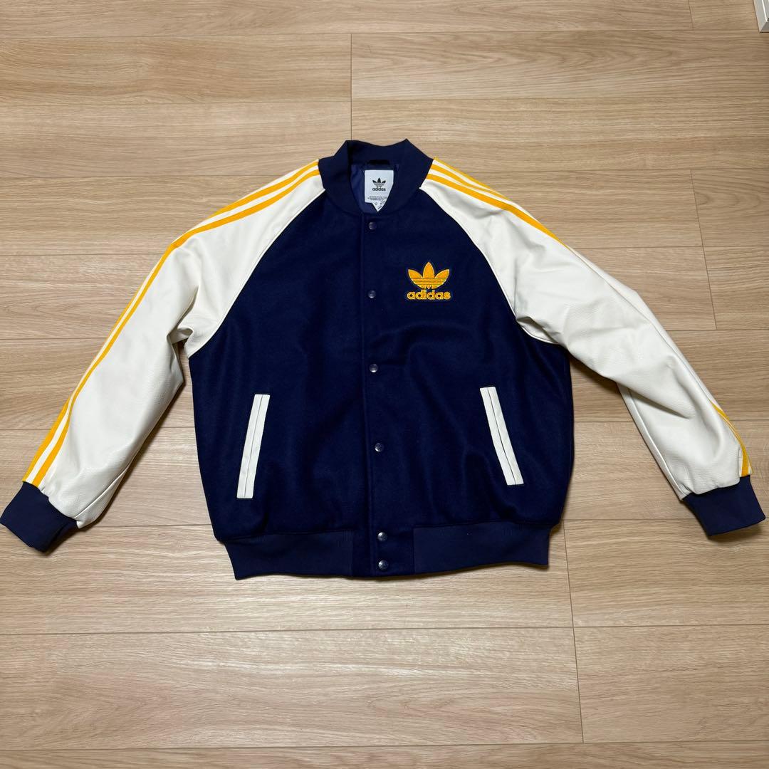 adidas originals ボンバージャケット ブルー×ホワイト 中古・古着通販】adidas (アディダス) adidas ボンバージャケット