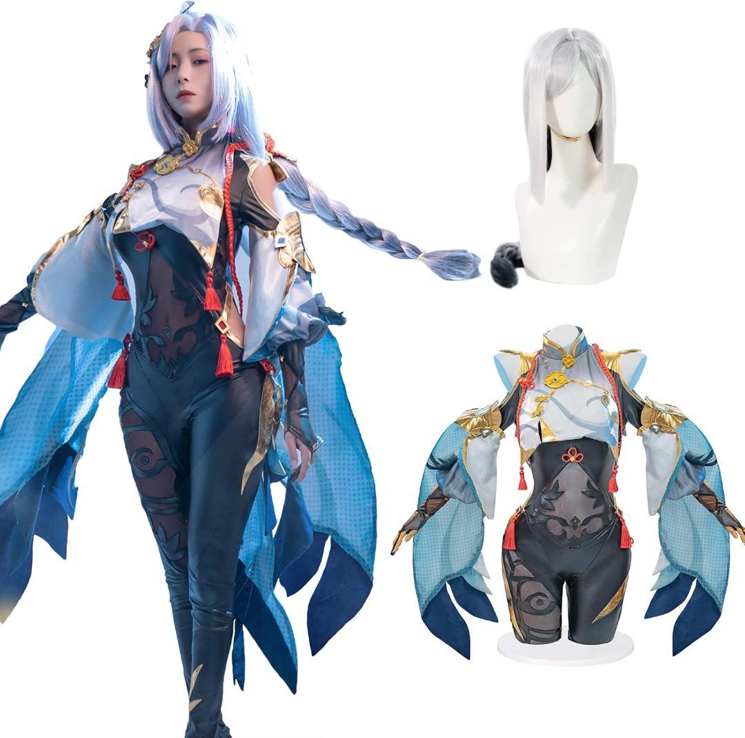 原神 申鶴 コスプレ衣装 ウィッグ 仮装 イベント 文化祭 Genshin XS