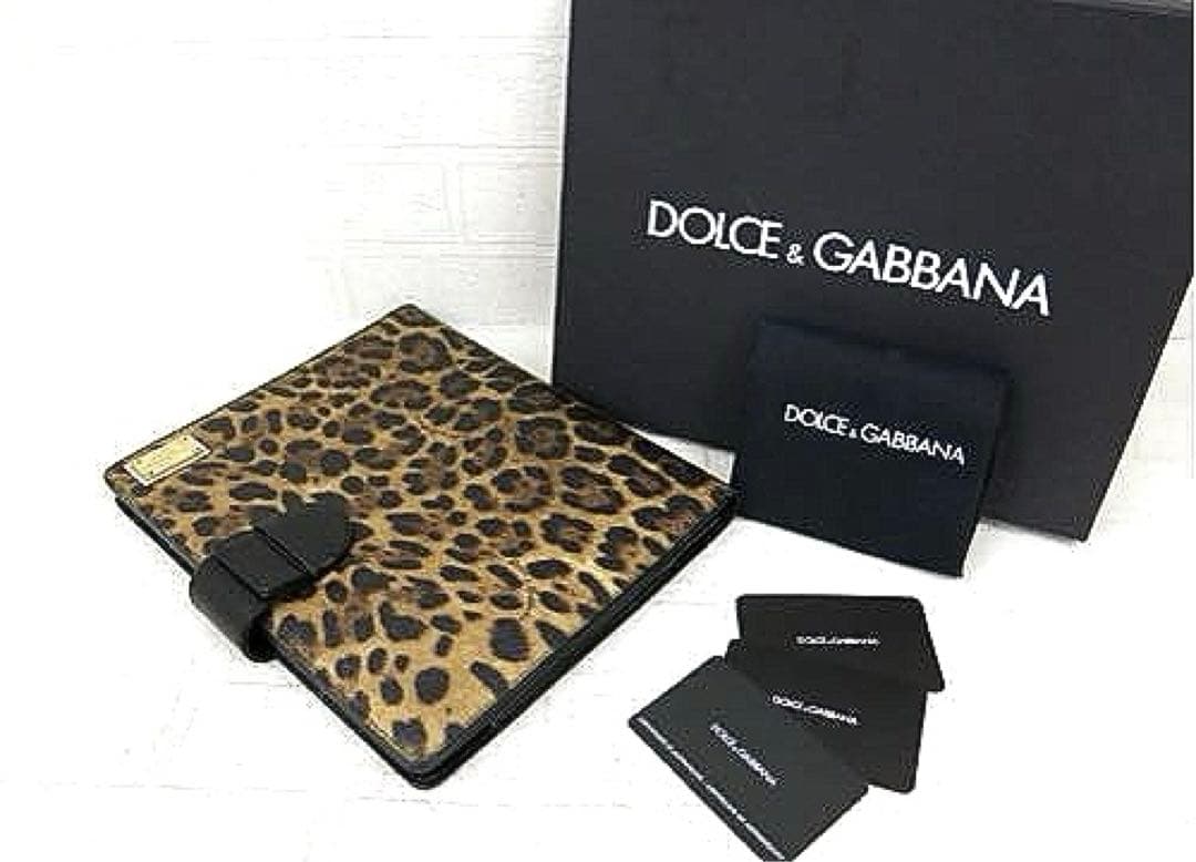 新品未使用保管品Dolce&GabbanaレオパードPVC✖️本革タブレットケース