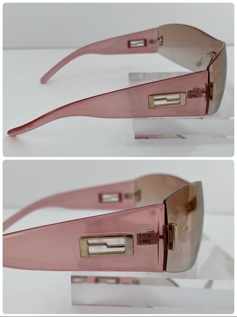 希少品】FENDI サングラス ピンク ユニセックス ヴィンテージ シールド