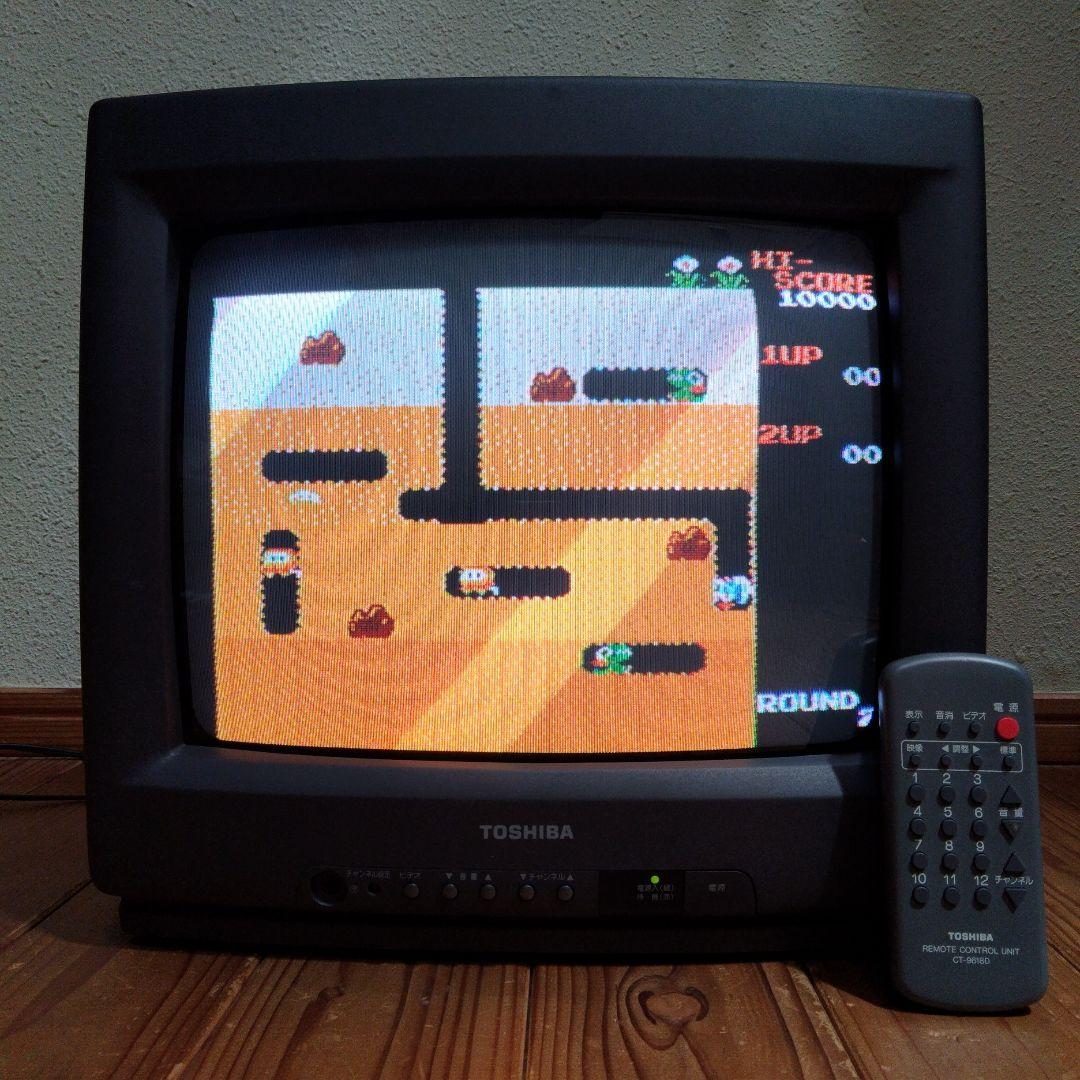 TOSHIBA ブラウン管テレビ 14R21 リモコン付き【起動・動作確認済み