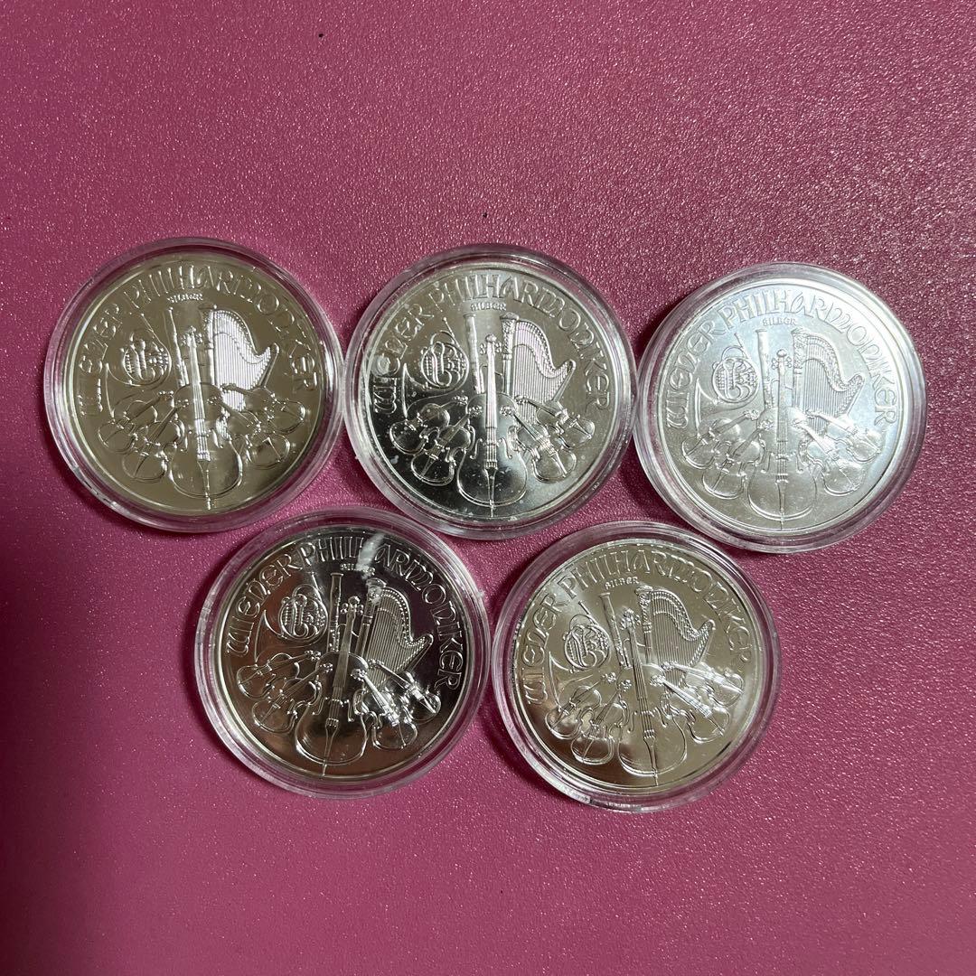 オーストリアウイーン銀貨1オンス2021【クリアケース付き】1枚【新品未使用】 オーストリア ウィーン銀貨 1オンス【5枚セット 合計5オンス】2020