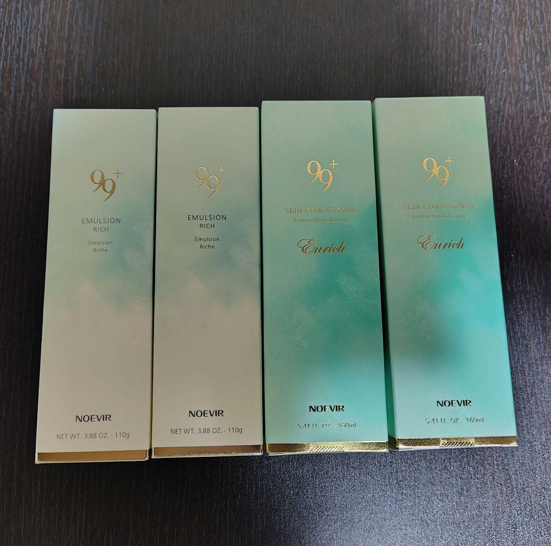 ノエビア９９＋　薬用エンリッチスキンコンディショナー２本＋ミルクローション2本 新品 ノエビア99プラス 薬用エンリッチ スキンコンディショナー 2本