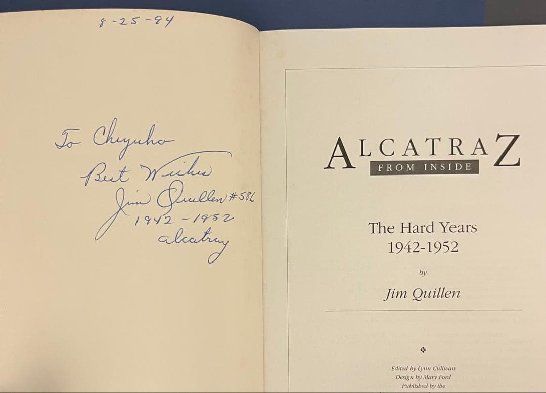 洋書 「Alcatraz from inside」 Jim Quillen著