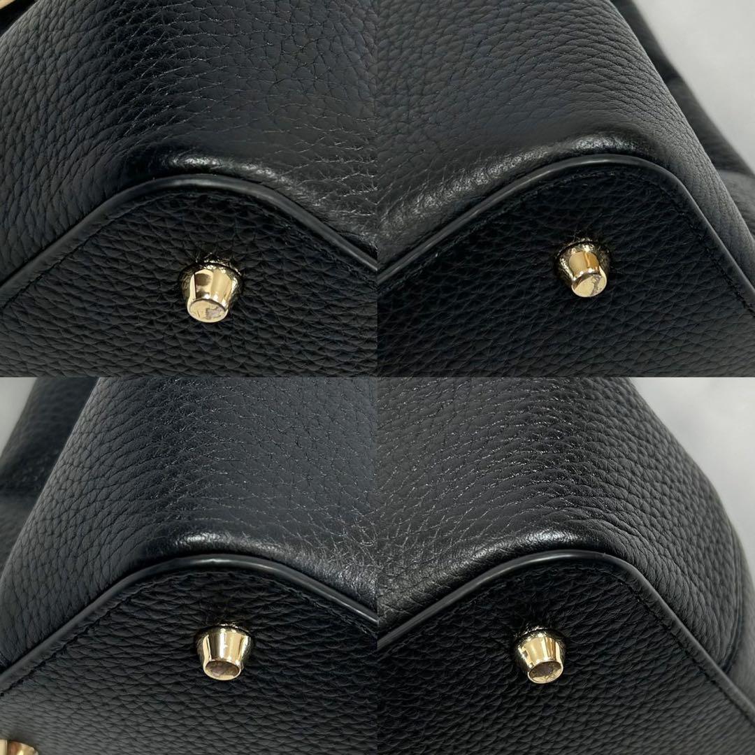 極美品/付属品完備】フルラ 2way ダフネ ショルダーバッグ レザー 黒