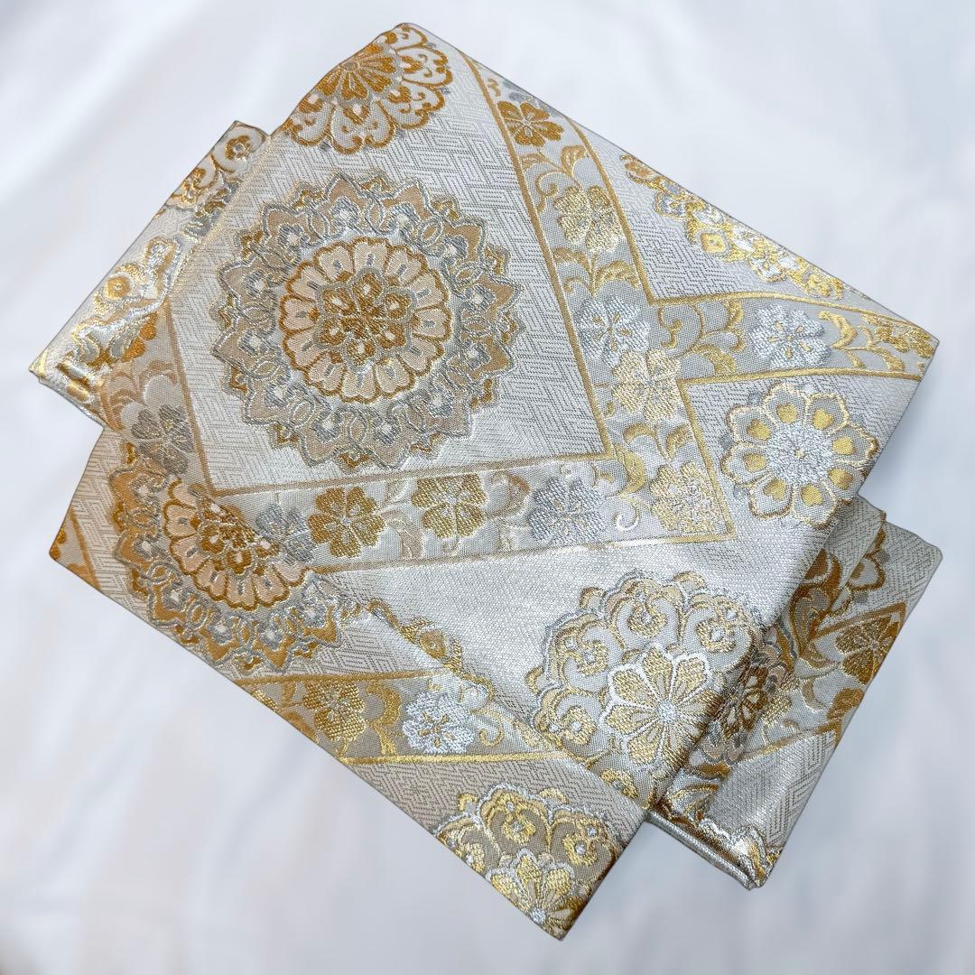 一体型 ワンタッチ帯 作り帯 マジックテープ 豪華 袋帯 二重太鼓