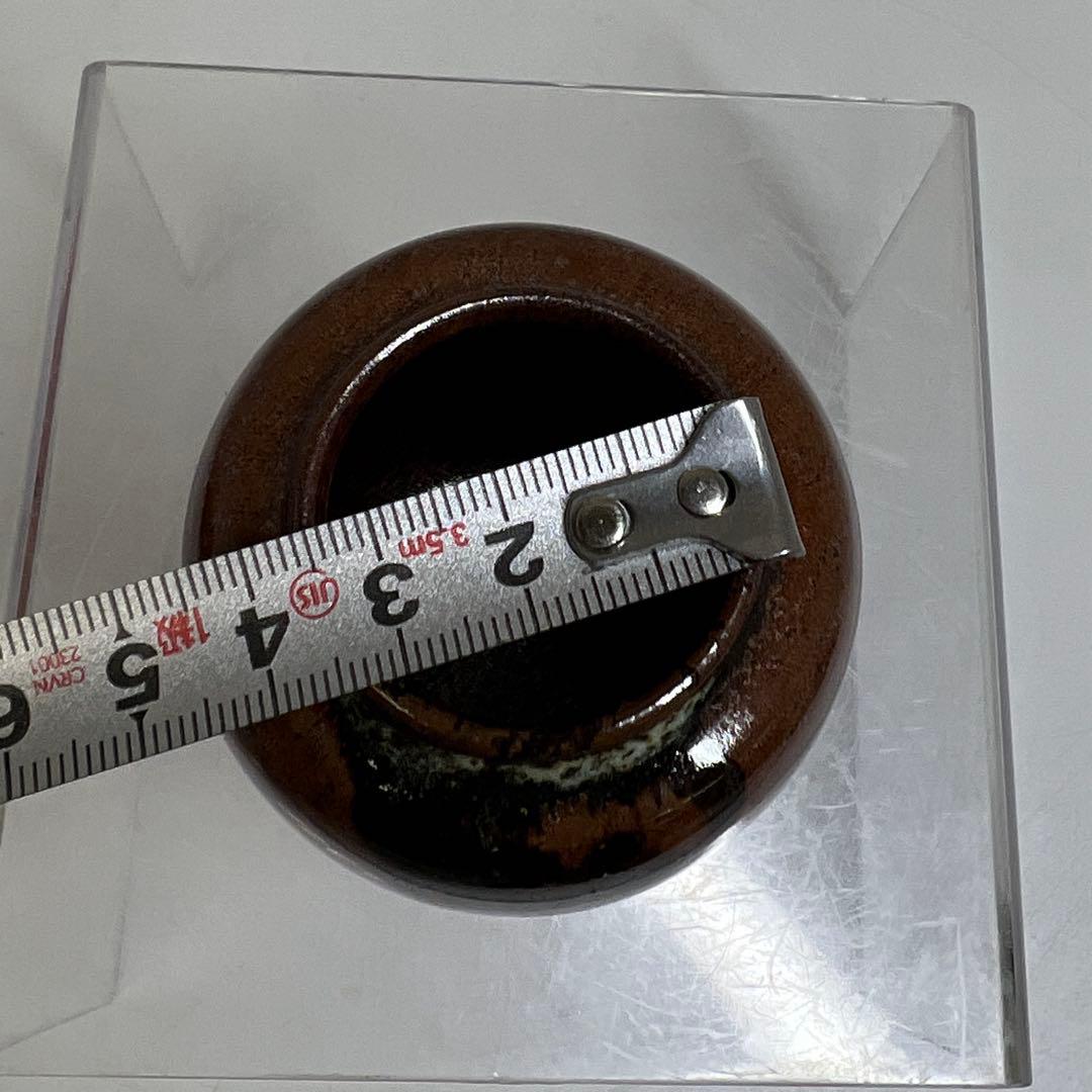 ☆茶3 名工 杉田祥平造 清閑寺窯 瀧浪 茶入 共箱 h7.8cm ☆茶3 名工