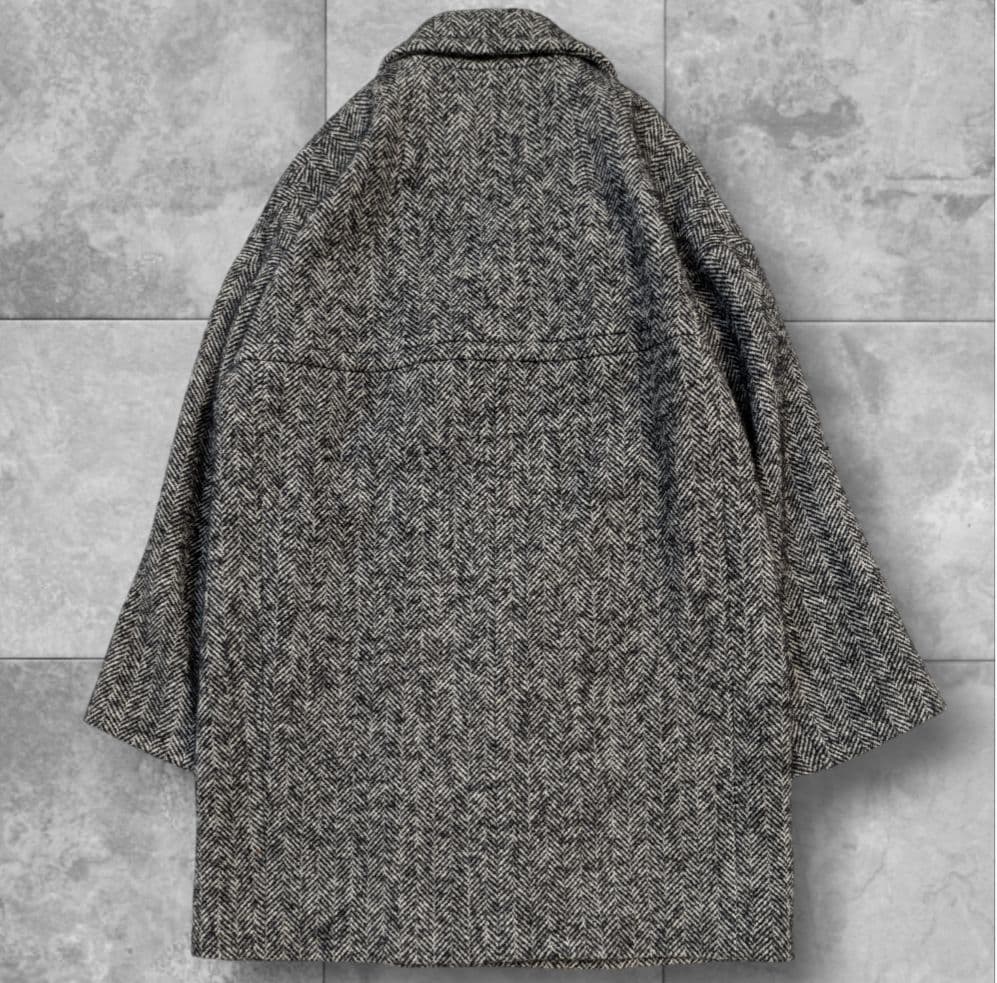 SHIPS ダブルブレスト ツイードコート ヘリンボーン コクーン