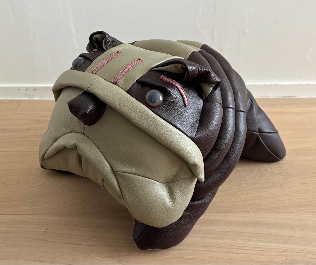 ブルドッグ　レザー　ぬいぐるみ ぬいぐるみ ブルドッグ レザー | クラフトワーク