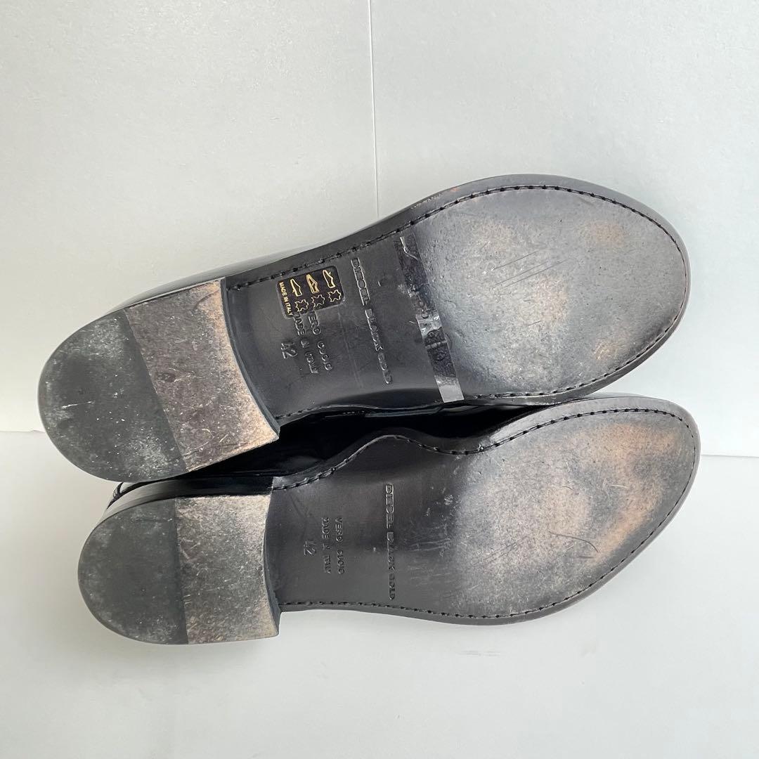 DIESEL BLACK GOLD エナメル レザー ローファー 靴 黒 27 - メルカリ