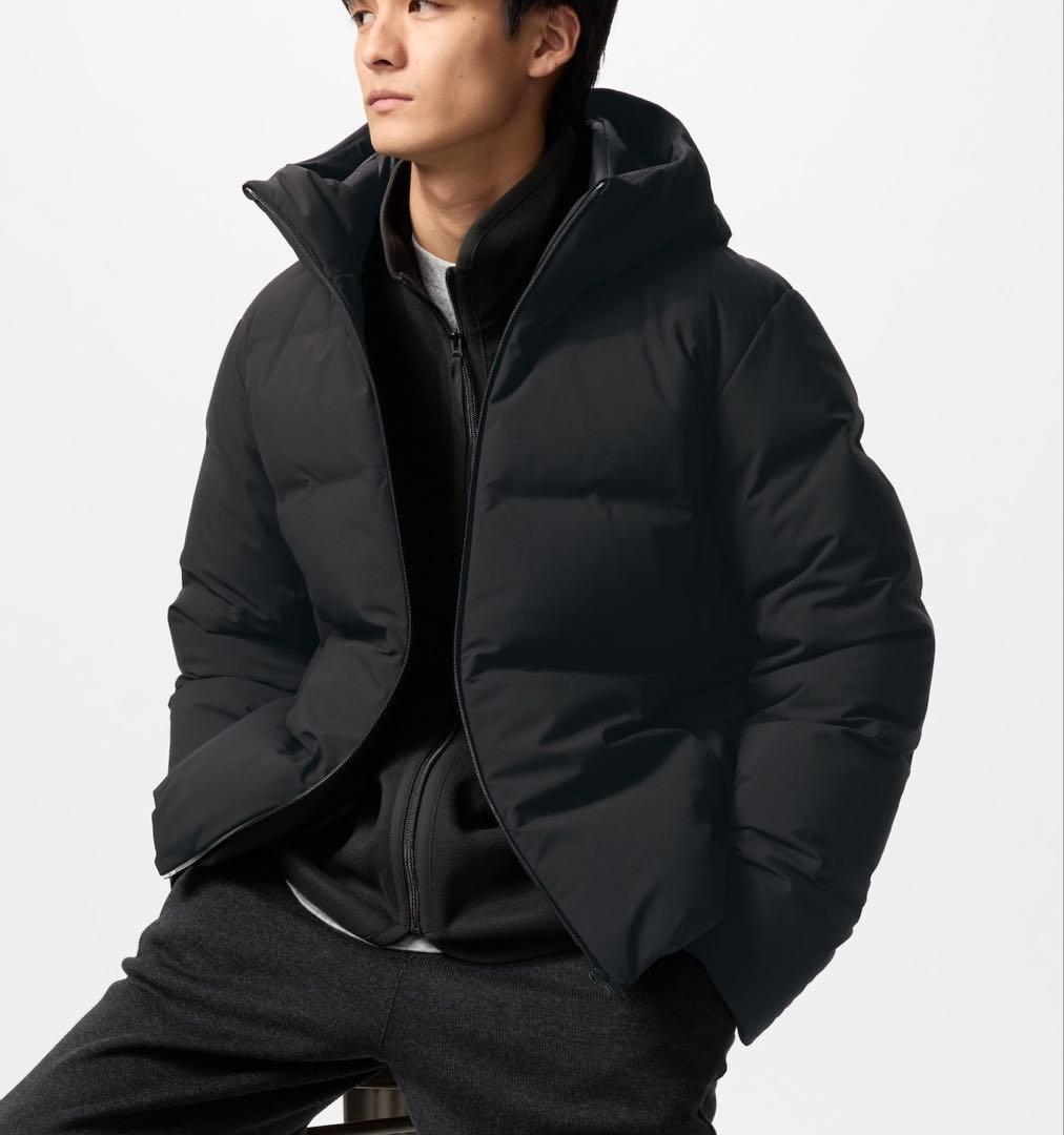 シームレスダウンパーカ UNIQLO Lサイズ ブラック - メルカリ