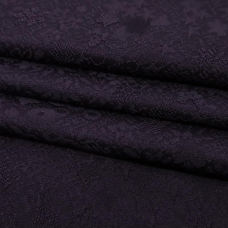 《長尺■上質＊色無地◆黒紅色■無紋◆植物地模様入り■袷正絹着物◆IP12-5》