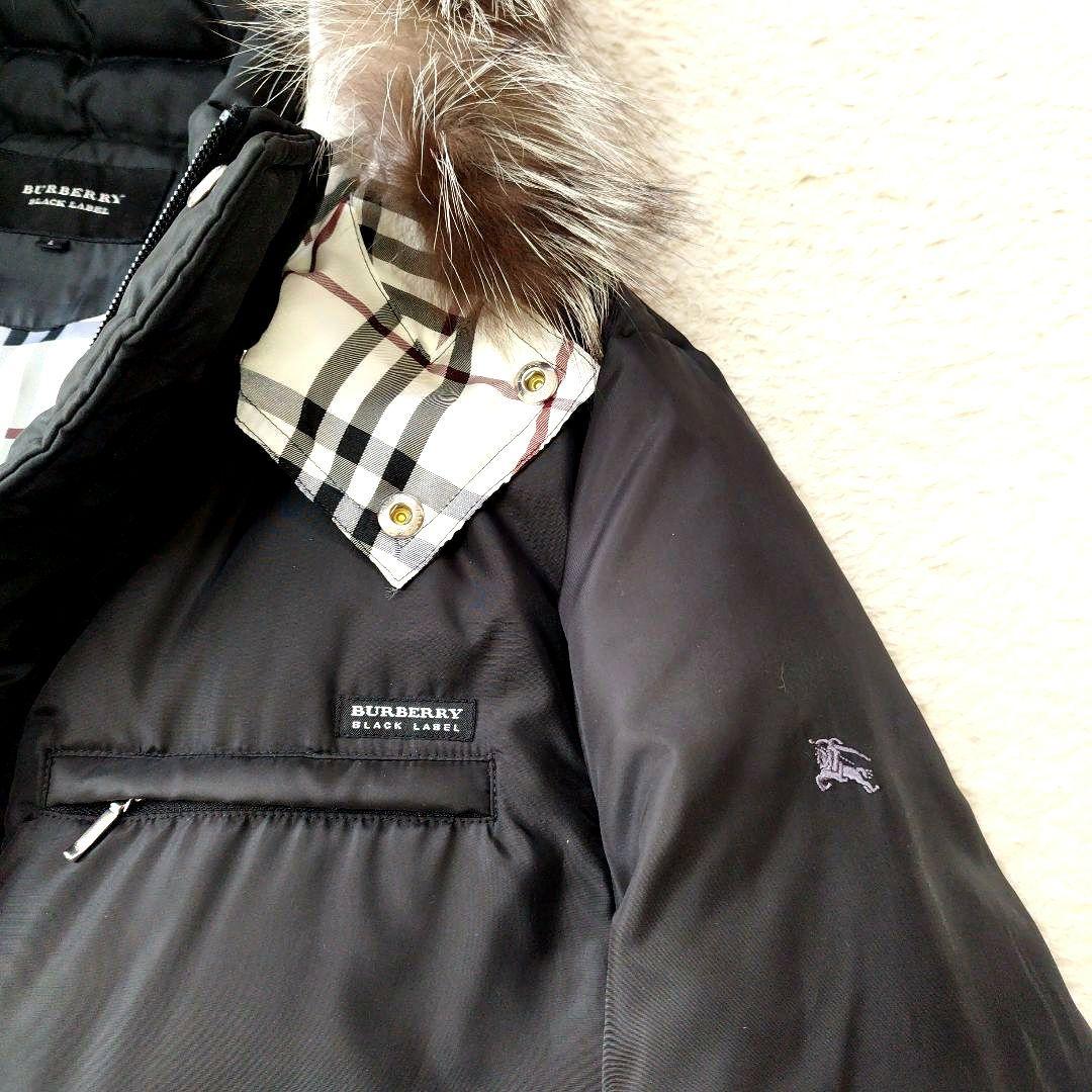 美品】バーバリーブラックレーベル ホワイトグースダウン フォックス