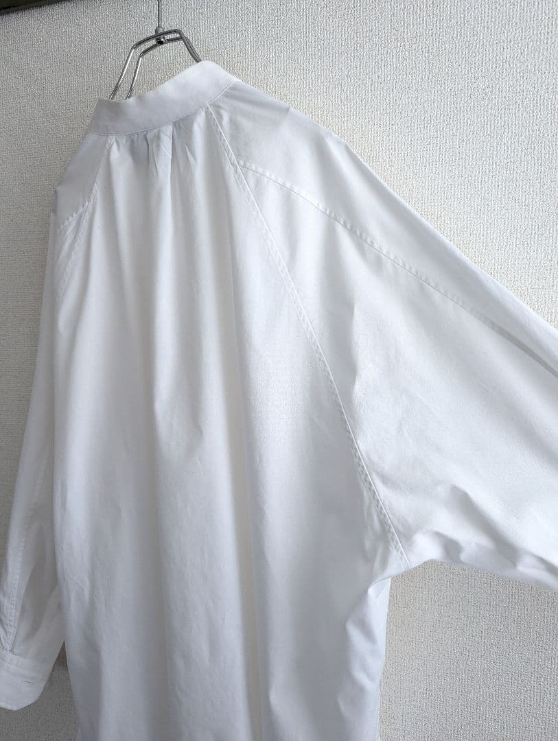 良品】TICCA スタンドカラー スキッパープルオーバー ブラウス白