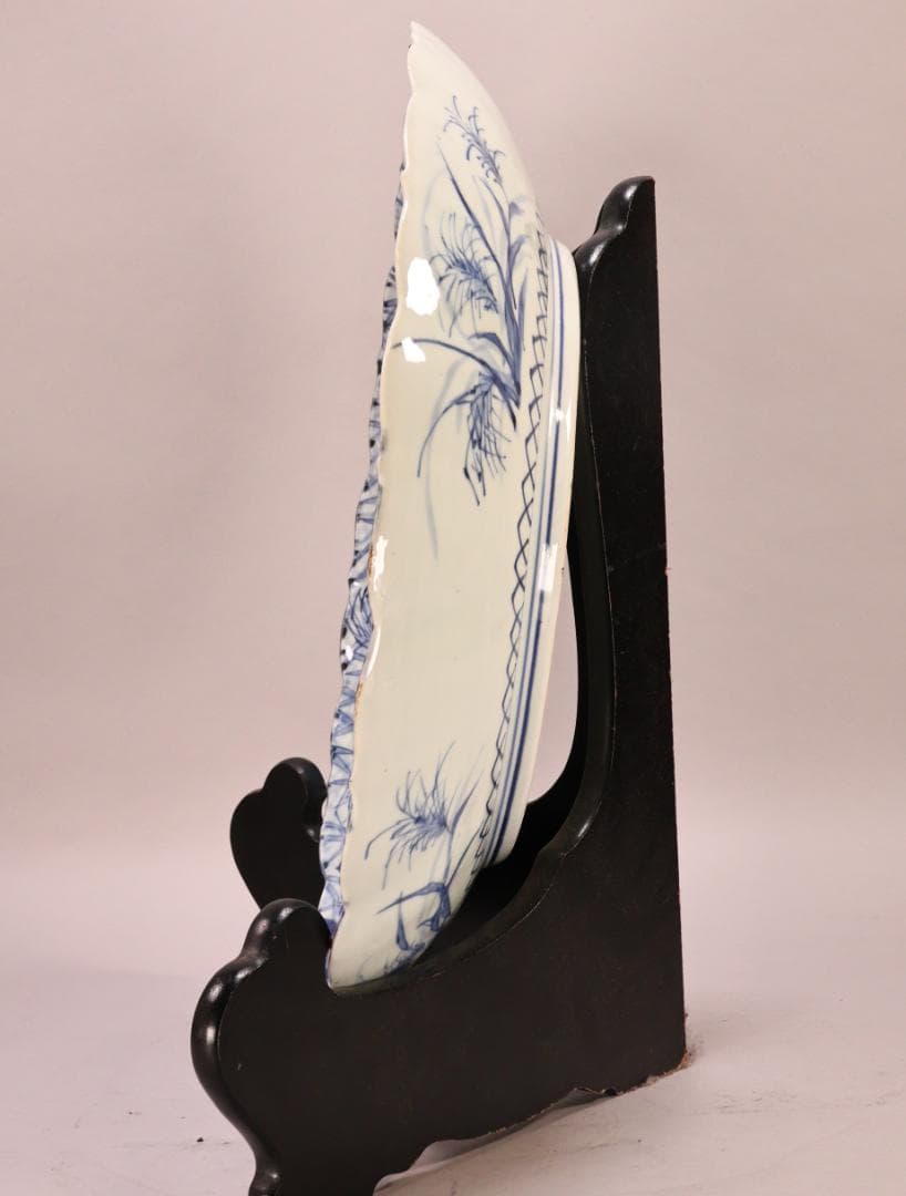 BK265 江戸期 古伊万里 古染付鹿文 大皿 49㎝ 二重角福 1尺6寸 - メルカリ