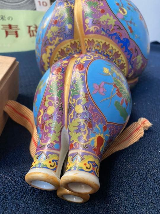 雍正年製粉彩三口葫芦瓶、サイズ約高さ24cm径约16cm - メルカリ