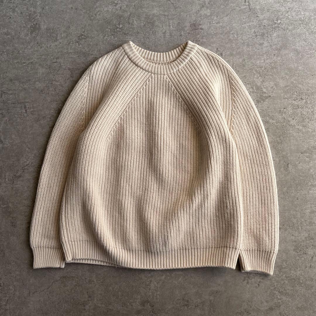 極美品■BATONER 【M】シグネチャー クルーネック ウール ニット 日本製 BATONER【MEN'S】SIGNATURE CREW NECK KNIT バトナー シグネチャー