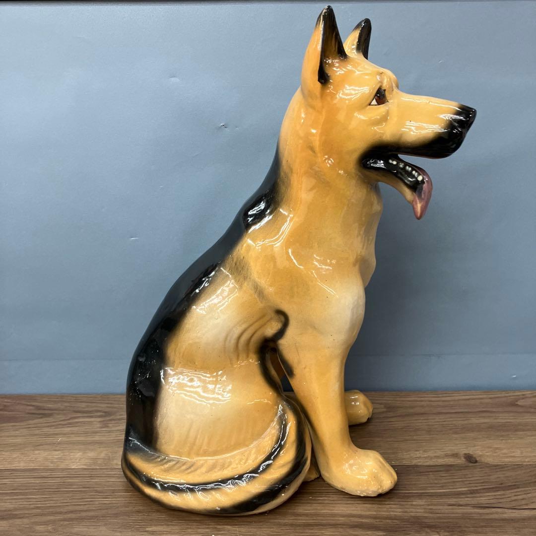 3F シェパード 陶器 置物 大型 犬 フィギュア オブジェ インテリア