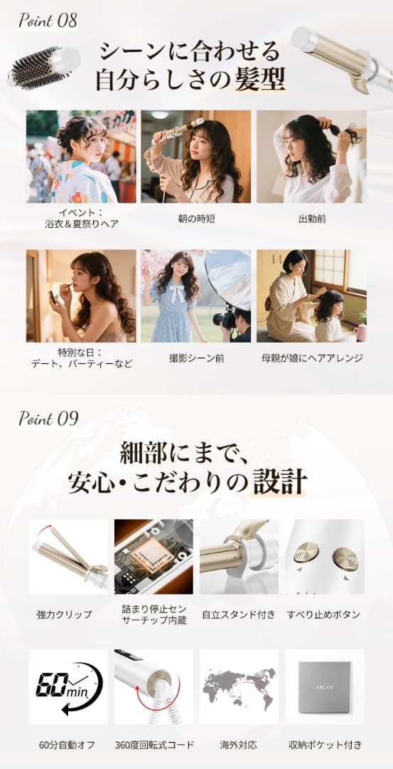 新品】ANLAN 3in1オートカールアイロン 25mm 32mm 38mmの通販はau PAY