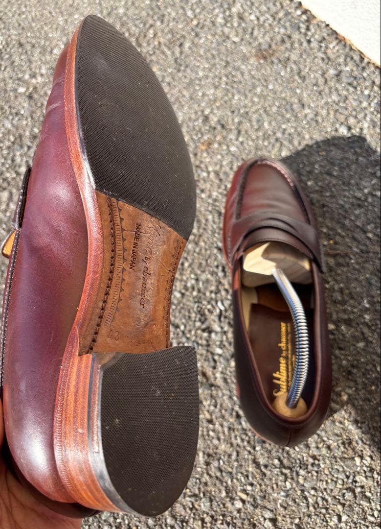 美品chausser SU-104 PENNY LOAFERS D.BR26.5 - メルカリ