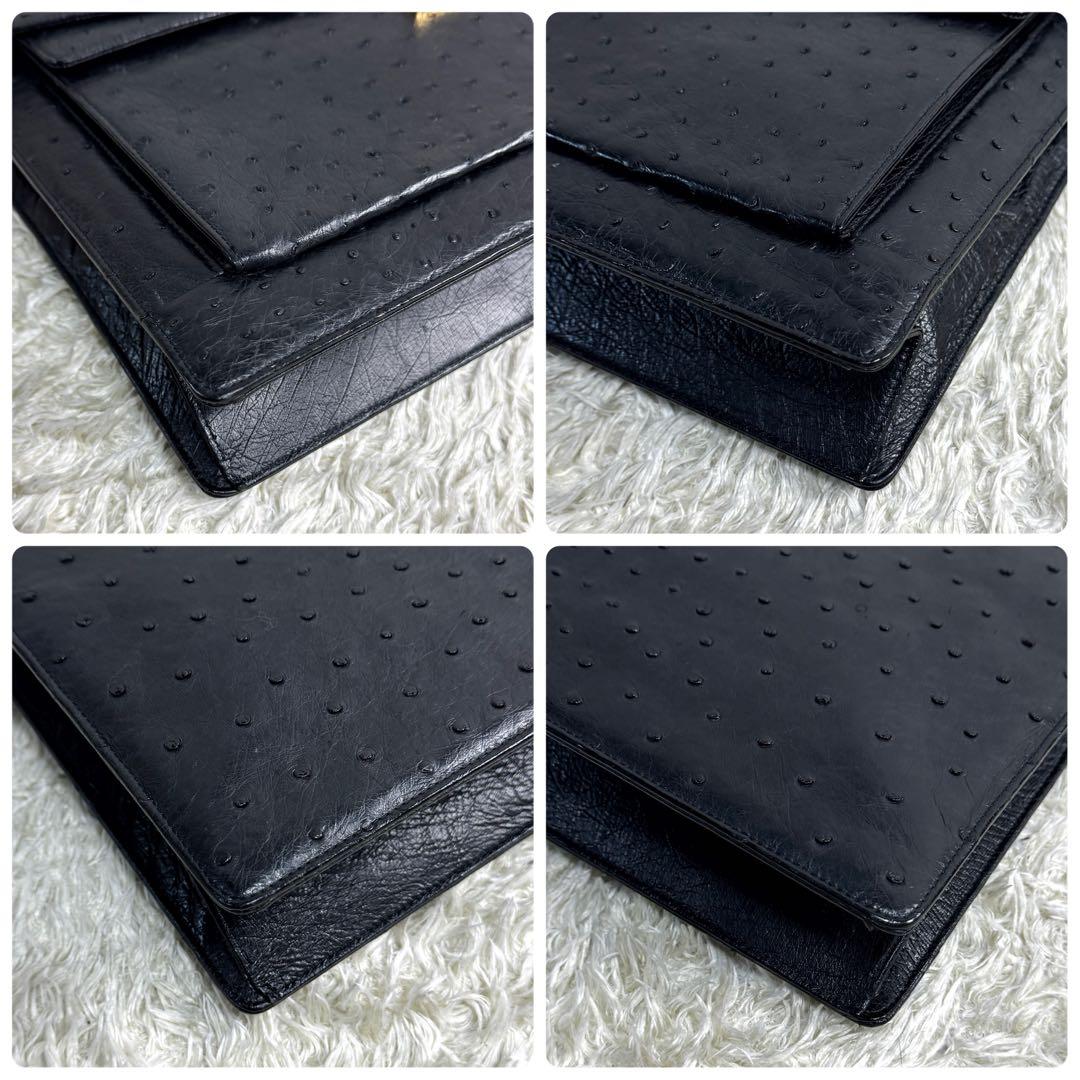 タグ付き 極美品 定価58万 バリー オーストリッチ ビジネスバッグ A4