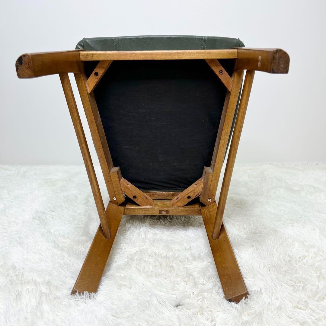 maruni マルニ木工 ダイニングチェア レザー 木製 イス グリーン 2