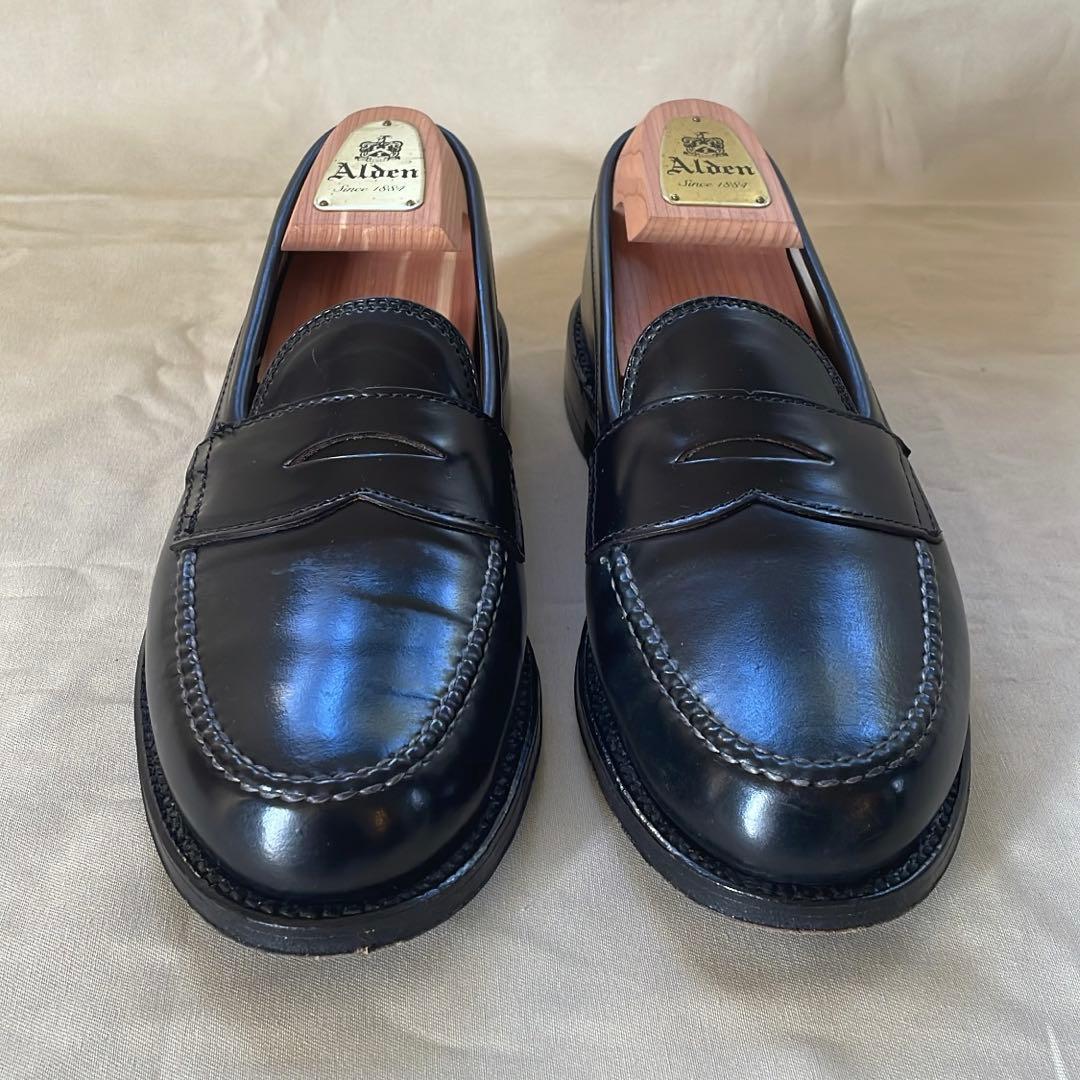 極美品】オールデン ALDEN 987 ブラック コードバン ペニーローファー