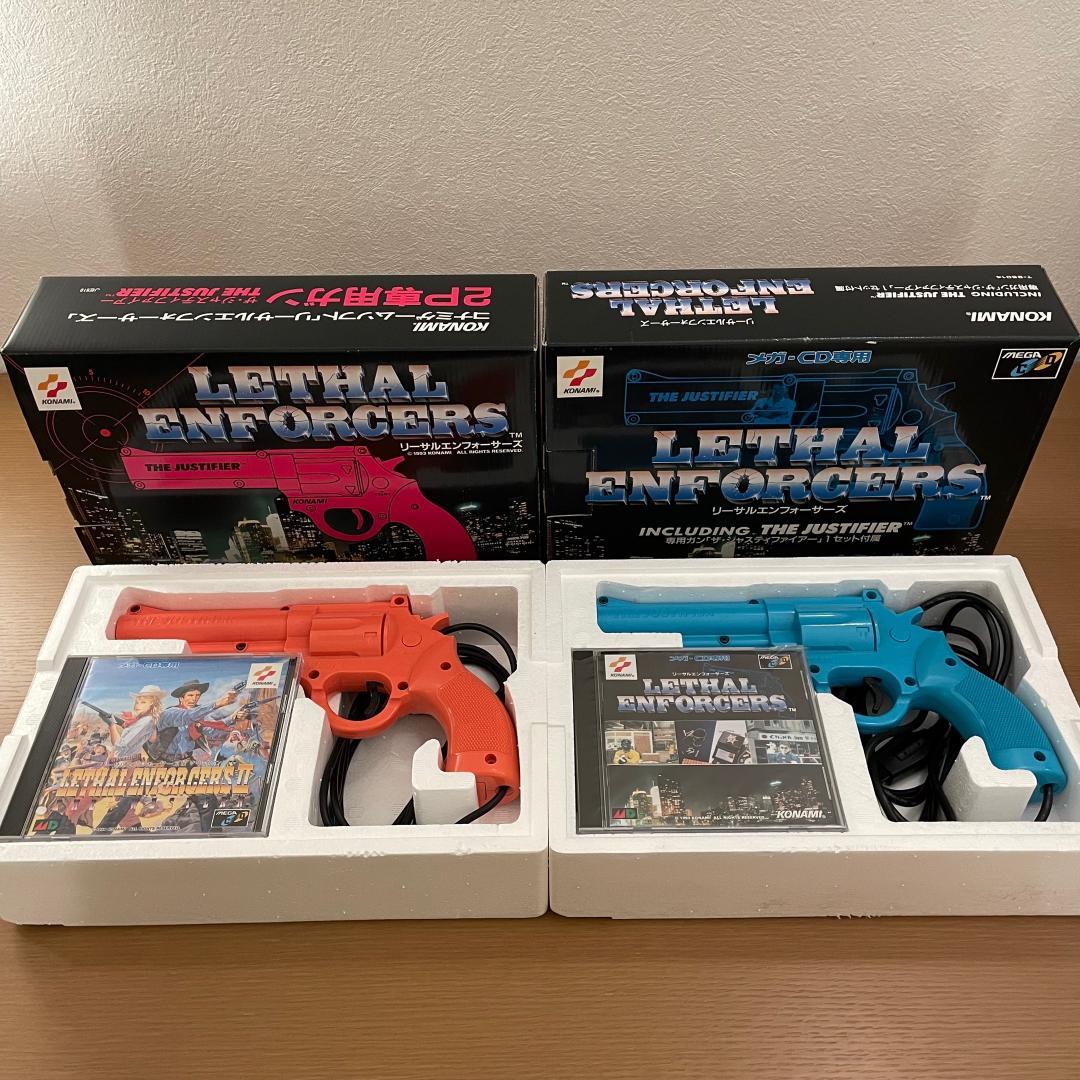 箱あり メガCD リーサルエンフォーサーズ1&2 専用ガン1P 2P セット