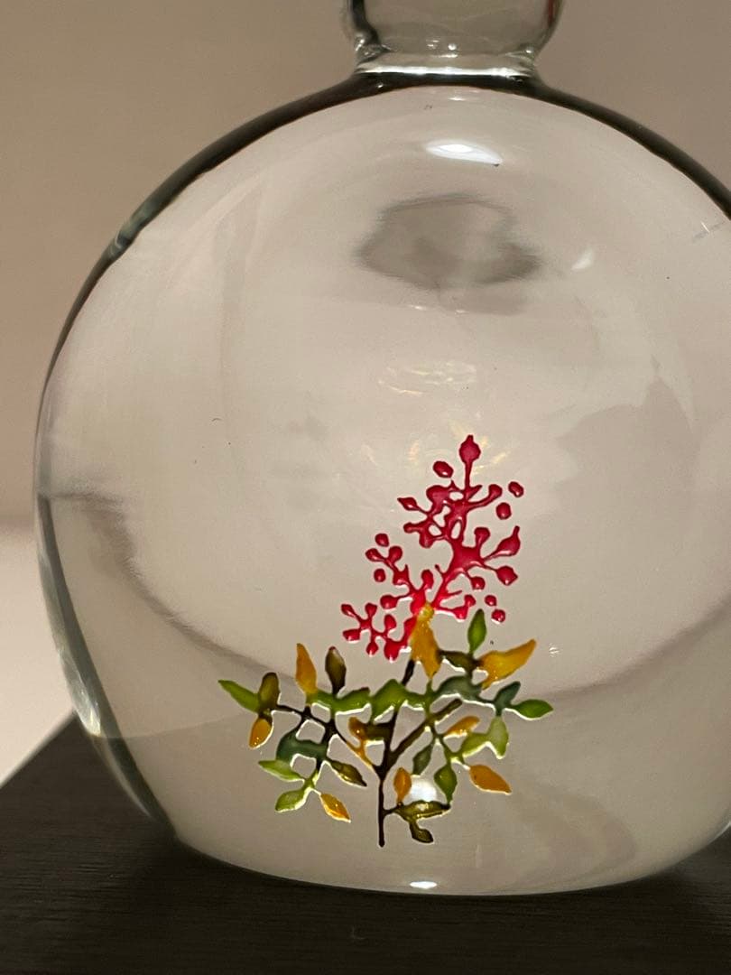 未使用 ガラス作家 金津沙矢香 さん ガラスのお雛様 南天のおひな様