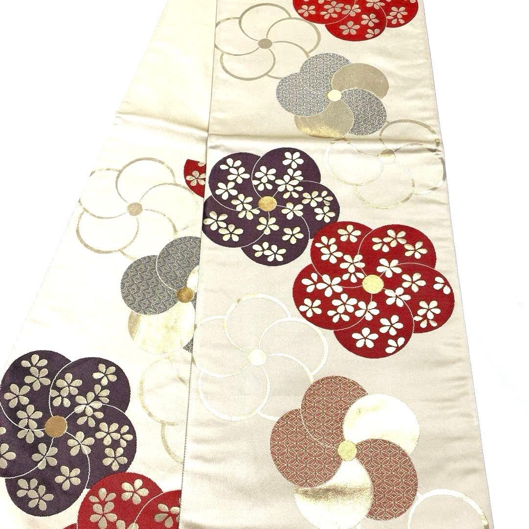 帯6044 ○高級 正絹 六通 袋帯 ねじ梅 - メルカリ