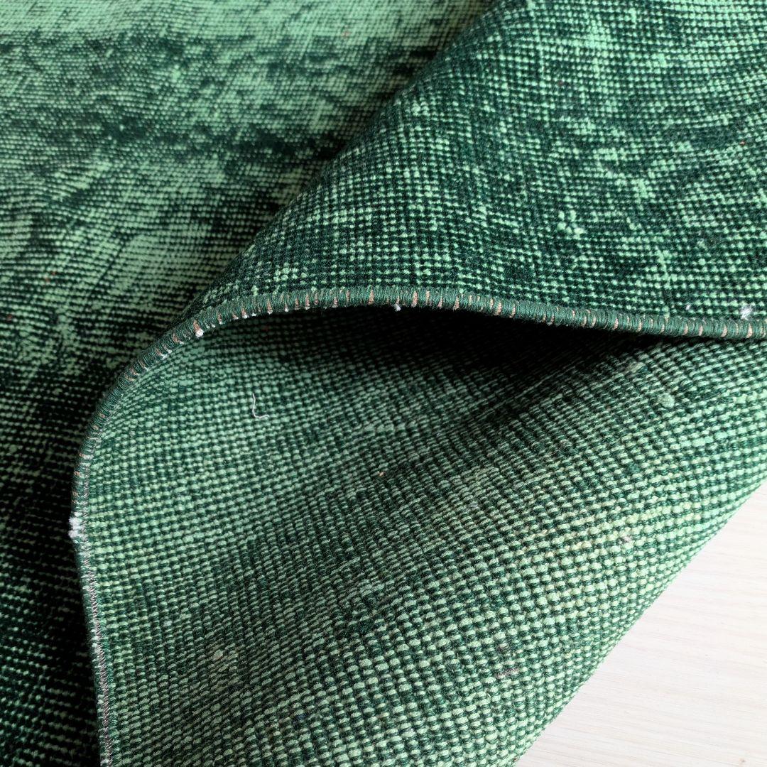 85×197 グリーンワンカラーオーバーダイ トルコヴィンテージラグ