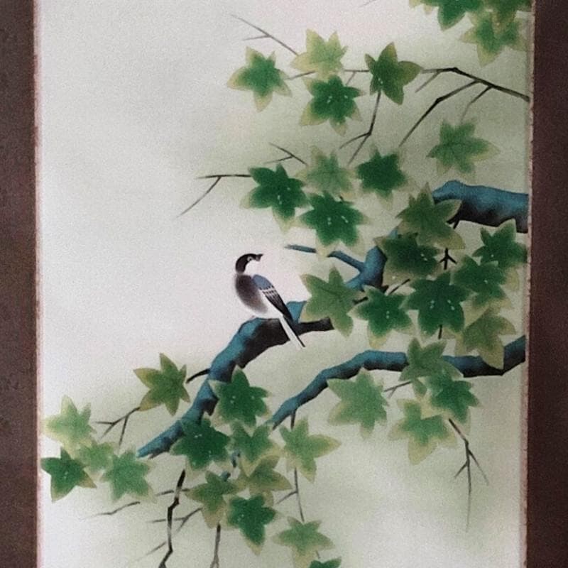 掛軸☆荒木静昌☆「緑 韻」　良好！