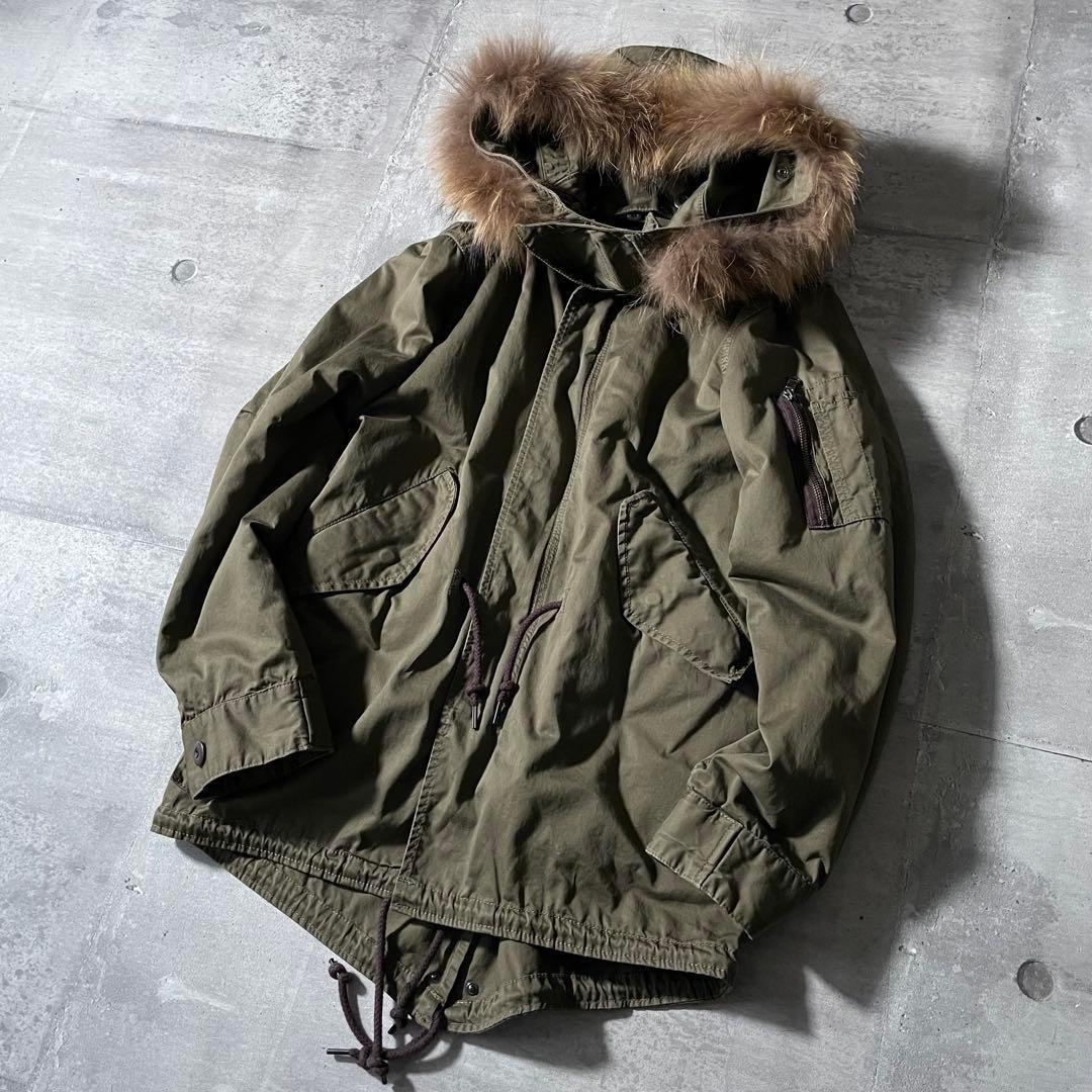 00's Vintage モッズコートファーy2k パンク亜熱帯系