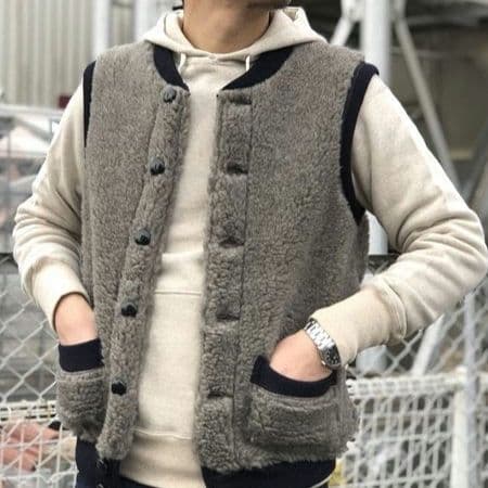 希少サイズ 42 XL相当 フリース パイルベスト ヘラーズカフェ ウエア