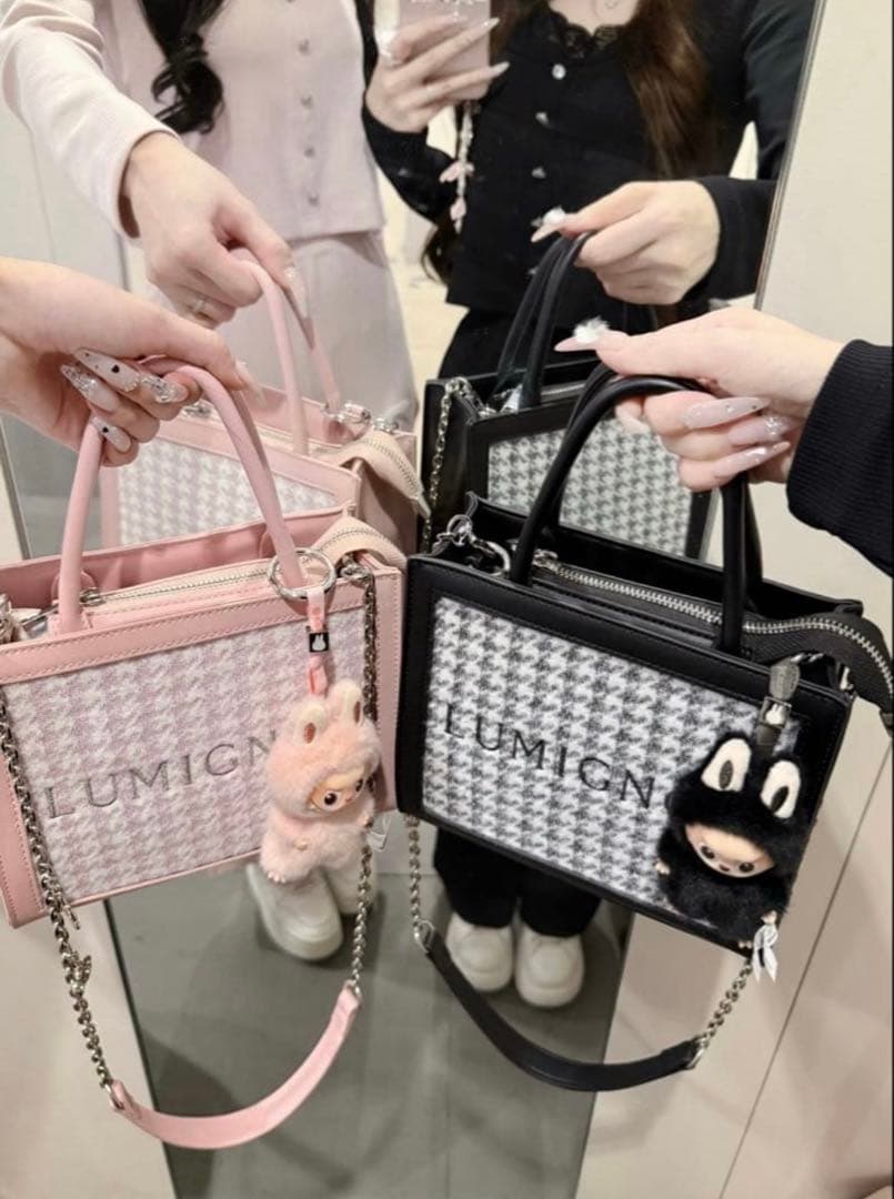 Lumignon houndstooth 2way bag ピンク - メルカリ