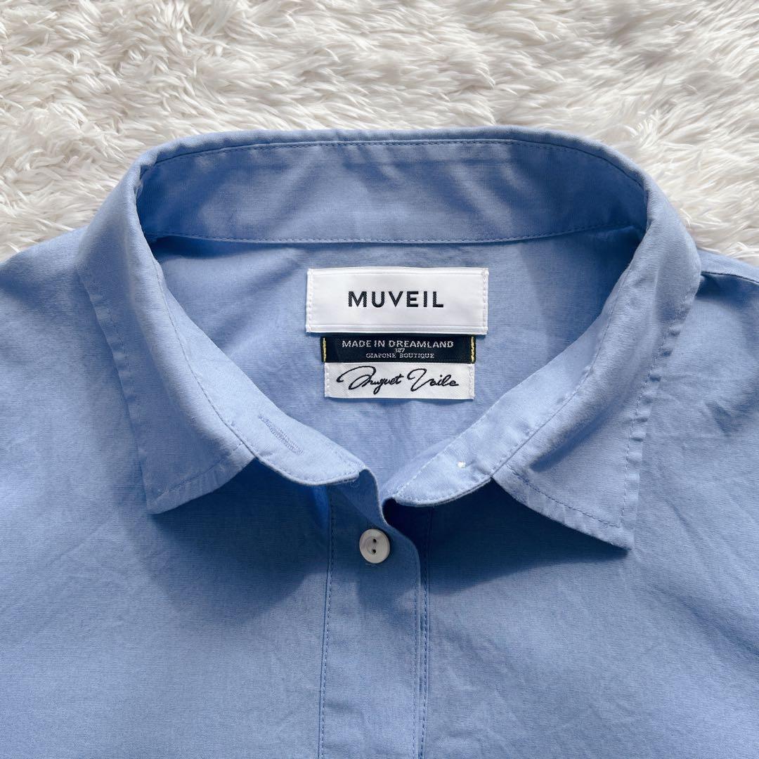 MUVEIL ミュベール バックフリルブラウス サックスブルー 38 M - メルカリ
